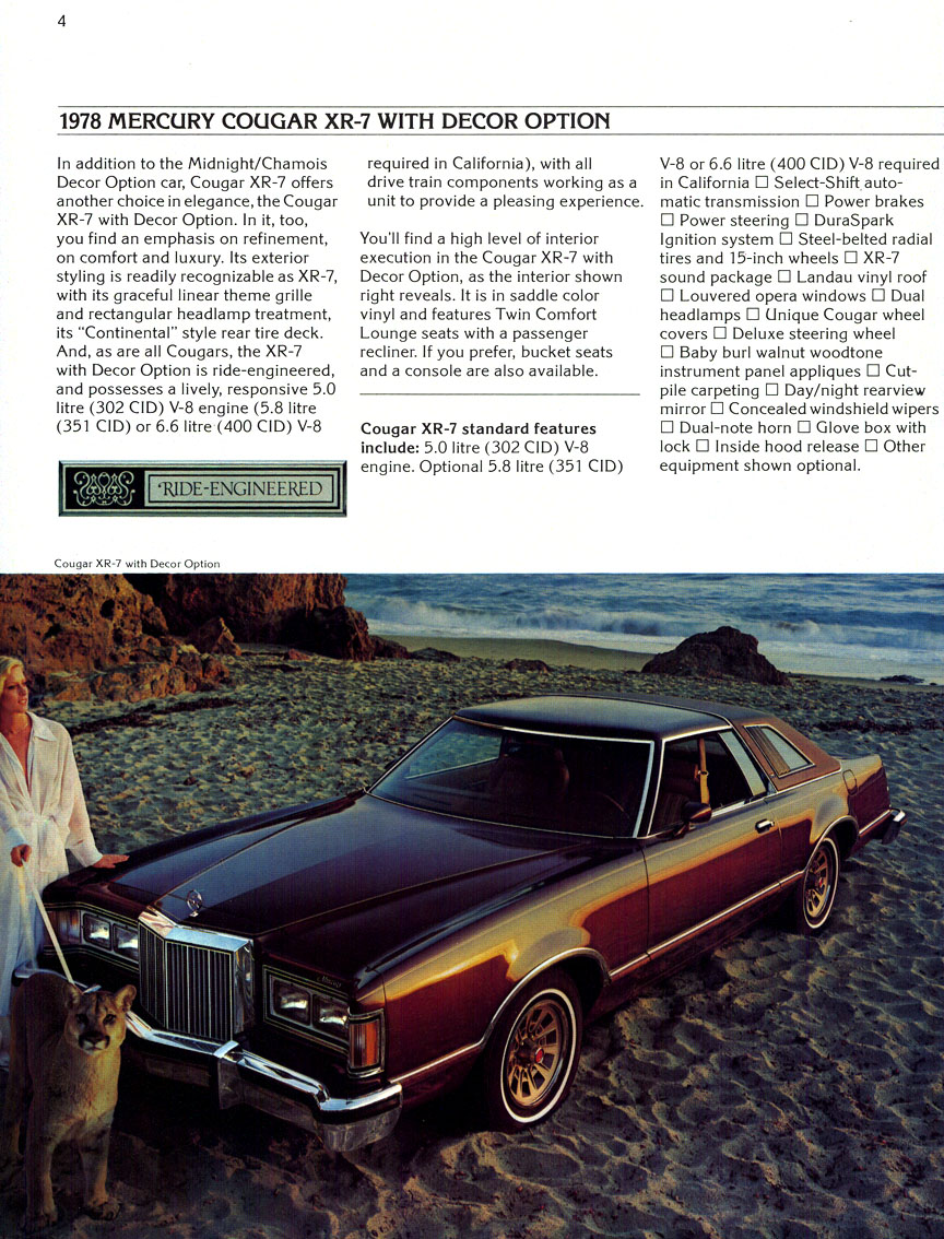 1978 Mercury Cougar Brochure Page 10